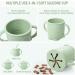 Silicone Baby Weaning Set (10 Pcs) - Adjustable Bib, Suction Bowl, Plate, Fork, Spoon, Water & Snack Cup Kit - Green - for Babies, Toddlers, Kids - Buy Online on GoSupps.com