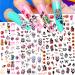 10 Sheets Halloween Nail Art Stickers Decals Self-Adhesive Pink Green Blood Skeleton Nail Supplies Nail Art Design Decoration Accessories - Buy Online on GoSupps.com