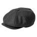JANGOUL Men Wool Blend 8 Panel Newsboy Cap Tweed Cabbie Hat Snap Brim Dark Grey 7 3/8