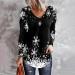 Christmas Red Women's Long Sleeve Sparkly Snowflake Sweatshirt - Loose Fit Crewneck Top (Black, X-Large) - Buy Online on GoSupps.com