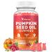 Yikecao Pumpkin Seed Oil Gummies Pumpkin Seed Oil Supplement with Saw Palmetto for Hair Growth Youthful Skin & Prostate Health Non-GMO Gluten Free Vegan Sugar Free Raspberry Flavor 60 Count