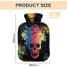 Colorful Skull Hot Water Bottle with Cover - 2L Heating Bag for Pain Relief & Menstrual Cramps - Buy Online on GoSupps.com