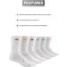 adidas Athletic Crew Socks 6-Pack - White/Shock Pink/Bright Cyan (Medium) - Buy Online on GoSupps.com