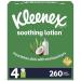 Kleenex Soothing Lotion Facial Tissues with Coconut Oil, Aloe & Vitamin E, 4 Cube Boxes, 65 Tissues Per Box (260 Total Tissues)