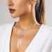 Oralgos Elegant V-shaped Snake Chain Necklace | Chic Choker with Long Fringes & Tassels for Collarbone Style - Buy Online on GoSupps.com