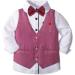 Nwada Boys 4pcs Gentleman Suits Set | Boys Wedding Outfit | Kids Tuxedo in Wine Red | 3-4 Years - Buy Online on GoSupps.com
