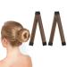 Uraqt Dutt Maker 2-pack braiding aid hair girls and women hair knit tool accessories DIY hairstyling for long and short hair brown donut hair bun maker for children bun hair (coffee color)
