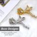 2Pcs Metallic Rose Hair Claw Clips - Medium Size Elegant Floral Barrettes for Women with Thick or Thin Hair - Strong Hold and Stylish Hair Accessory - Buy Online on GoSupps.com