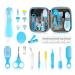 Baby Grooming Kit - 26 in 1 Nursery Essentials Baby Registry Shower Gift for Newborns Infants Toddlers Boys Girls Kids-Safety Baby Comb Brush Finger Toothbrush Nail Clippers Scissors(Blue)
