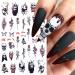 8 Sheets Halloween Nail Stickers - 3D Ghost Skull and Gothic Designs for Women & Girls | Self-Adhesive Nail Decals for Acrylic Nails - Buy Online on GoSupps.com