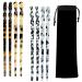 BeautyChen 8 Pieces Acetate Hair Sticks Tortoise Shell Hairpin Hair Chopsticks for Women Leopard Print Hair Sticks for Long Hair Chinese Retro Hairpins Disk Hair Sticks Styling Pins Hair Accessories for Women Girls