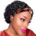 Short Curly Headband Wig Human Hair for Black Women Pixie Cut Curly Bob Wig Glueless Half Wigs 150% Density Natural Black 6 Inch… 6 Inch 1B