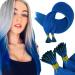 Runature blue bonding extensions real hair blue i tip real hair extensions bonding keratin hair recovery real hair 50cm 20 inch 25g 25 strand 50cm itip#blue