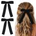 2PCS Black Velvet Bows Girls Hair Clip Ribbon Accessories for Baby Toddlers Teens Kids Black-2