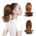 Hair Extensions 12inches Women Medium Long Hair Slightly Warped Ponytail Claw Clip Style Ponytail Hair Extension Wig Curly Hair Bun Hair Pieces For Women (Color : Light Golden Brown Size : 12 inch 12 inch Light Golden Brown