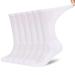 Athlemo Men's Bamboo Diabetic Socks Loose Fit Circulation Crew Seamless Breathable odor 9-11 White(6pairs)