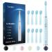 7AM2M Sonic Electric Toothbrush for Adults and Kids- High Power Rechargeable Toothbrushes with 8 Brush Heads,5 Adjustable Modes, Built-in 2-Minute Smart Timer,4 Hours Fast Charge for 75 Days (Blue)