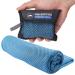 Cooling Towel - Sweat Rag & Towel for Gym, Workout, Running, Golf & Yoga - Head & Neck Cooling Wraps for Hot Weather - Neck Cooler for Quick Cool Down - Skin Cancer Foundation Recommended Light Blue