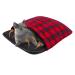 SCIROKKO Self Warming Cat Bed - No-Slip Kitty Sleeping Bag, Thermal Pet Cave, Soft Small Animal Mat, Plaid Heated Pad for Kitten