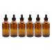 4oz Amber Glass Dropper Bottles (6-Pack), Refillable Glass Bottles for Essential Oils, Cosmetics, and Cooking Amber Brown