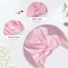 Arqumi Waterproof Double-Layer Shower Cap with Ribbon Bow - Pink - 1PCS - Buy Online on GoSupps.com