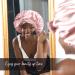 YANIBEST Satin Bonnet for Sleeping - Double Layer Silk Lined Hair Cap, Tie Band - Large Blush Pink - Black Women's Satin Bonnet - Buy Online on GoSupps.com