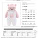 Haokaini Newborn Bear Snowsuit | Cotton Fleece Hooded Romper Jumpsuit | Baby Girls Boys 6-9 Months | White+Pink - Buy Online on GoSupps.com