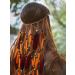 IYOU Boho Feather Headbands Orange Hippie Headpiece Tassel Headdress Gypsy India Hair Accessories for Women and Girls