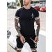 TZIISOA Men's Summer Sport Set - Short Sleeve T-Shirt and Shorts Stylish Casual Sweatsuit - X-Large Black - Buy Online on GoSupps.com