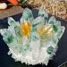 Natural Green Ghost Crystal Cluster Original Stone Reiki Orange Crystals Minerals Specimen Home Decor ZJGIDTEM (Color : 550-600g)