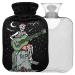 NAANLE SKULL SCHELETT PLAINAL GITARRE hot water bottle with cover Transparent hot water bottle Handfoot Warmer Heading bag for pain relief heat and cold therapy 1L