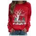 Women's Christmas Sweatshirts Cute Snowman Penguin Print O-Neck Raglan Top Shirt Pullover Comfy Warm Xmas Jumper Winter Long Sleeve Tops Loose Tunic Top Sweaters Z36-red M