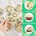 Wood Milestone Cards for Babies - 15pc Set with Fabric Bags | 30 Unique Wooden Slice Patterns | Perfect Baby Gift & Baptism Present | Ideal for Expecting Mothers - Buy Online on GoSupps.com