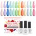 AIMEILI Easter Pastel Gel Nail Polish Set 8ml 12 Colours Spring Summer Pink Yellow Blue Purple Soak Off UV LED Gel Nail Polishes Nail Art Gel Polish Gift Kit 9 KIT12-9_8ML 0.67 ml (Pack of 12)