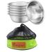 Bisgear 6pcs Backpacking Camping Stainless Steel 6 inch Bowl Mess Kit Set with Mesh Travel Bag Lightweight Dinnerware Round BPA Free Serving Bowls for Outdoor Bug Out