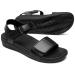 MEGNYA Comfortable Arch Support Walking Sandals for Women Plantar Fasciitis Slides with Soft Straps Orthotic Sandals with Anti Slip Lightweight Sole 9 W1-black