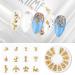 Buy SILPECWEE 3D Gold Nail Charms - Hollow Metal Star Moon Heart & Beach Nail Studs for Acrylic Nail Art | International Shipping - Buy Online on GoSupps.com