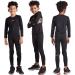 Coolomg Thermo Shirt for Boys & Girls - Compression Baselayer Top Warm T-Shirt for Kids & Teens - Size L Black - Buy Online on GoSupps.com