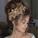 ULAPAN Wedding Hairpiece Headbands Rhinestone Gold Bridal Tiara for Women Bridal Hair Accessories (Gold)