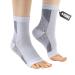 4 Pairs Neuropathy Socks Compression Socks for Women & Men Ankle Support Brace Plantar Fasciitis Socks for Sprained Ankle Pain Relief 2-4.5 White