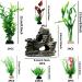 QUOZUO 20 Pieces Aquarium Artificial Plants - Green Plastic Decorations & Resin Cave Accessories for Fish Tanks - Buy Online on GoSupps.com