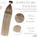 LAAVOO Bonding Hair Extensions - Real Ombre Blonde & Light Brown with Keratin Bonds - 50g U-Tip #8/18/60 - 35cm Length - Buy Online on GoSupps.com