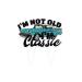Xiliconie I'm Not Old I'm Classic Cake Topper Vintage Car Birthday Cupcake Single Sided Toppers 40th 50th 60th 70th Birthday Party Decorations Supplies Glitter Black for Men(Blue Car)