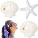 4 Pieces Starfish Hair Clip Mermaid Crown Mermaid Hair Accessories Mermaid Hair Clips Resin Sea Star Hairpins Pretty Beach Hairpin Hair Barrettes Mermaid Accessories for Women Girls(Starfish, Shell)