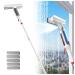 RRRYYYZZ 75'' Spray Window Cleaning Kit with 4-Section Extension Pole 4 in 1 Window Cleaner Squeegee Window Squeegee for Home with Sewage Collector and 5 Pads