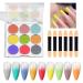 Poudre scintillante pour ongles Finition miroir magique | 9 couleurs d grad d'arc-en- d coration faire soi-m me pour femmes filles P ques Halloween No l CF01