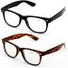 Shop V.W.E. Classic Retro Bifocal Reading Glasses - 2 Pairs with Spring Hinges in Clear Transparent Frame (Black & Tortoise) - International Shipping Available - Buy Online on GoSupps.com