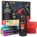 Arteza Chalkboard Cleaner Set 12 Assorted Color Chalk Markers Magnetic Eraser 10-Ounce Cleaner & Microfiber Fabric Towel Office Supplies for Blackboards Chalkboards and Menu Boards 15