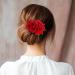 Qianyu Rose Flower Hair Combs Red Rose Flower Bohemia Flannel Elegant Hairpins Bride Hanfu Costume Hair Clips Decor Accessories for Women Girls Party Wedding Mother's Day Headpieces - Buy Online on GoSupps.com