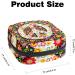 Stylish Menstruation Pad Bag with Zipper | Women's Tampon & Napkin Bag | Hippie Flowers & Peace Symbol Design - Buy Online on GoSupps.com